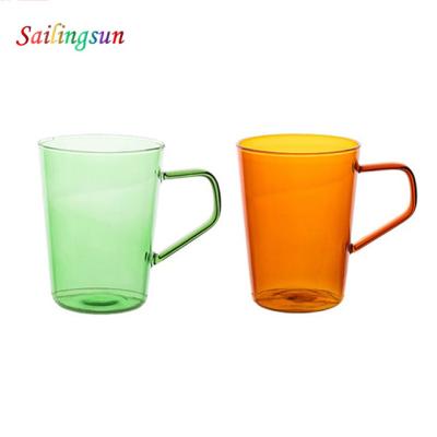 China Food Grade Safe Classic Traditional Handmade Thermo Colored Glass Coffee Mug for sale