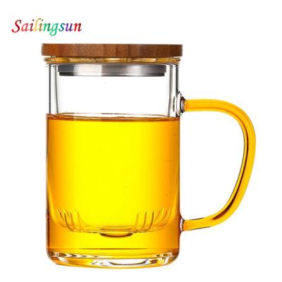 China Food Grade Safe Custom Fancy With Spoon And Saucer Thermo Glass Hot Infusion Tea Server for sale