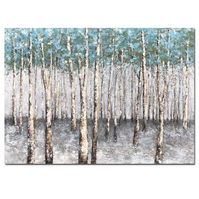 China Waterproof + Eco - Friendly Restaurant Wall Art Decoration Forest Painting Tree With Textured Wall Hanging Art for sale