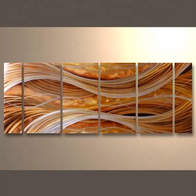 China Europe Group Panels Abstract Contemporary Metal Wall Art For Living Room Decoration for sale