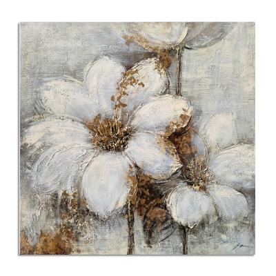 China Hot Sale Modern Artwork Painting White Cotton Flower Oil Painting Canvas Posters For Wall for sale