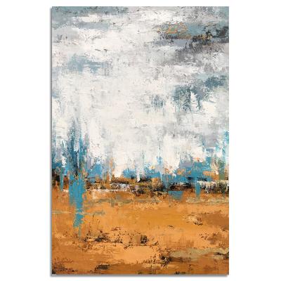 China Custom Modern Abstract Yellow and White Abstract Art Oil Painting Canvas Painting Art for sale