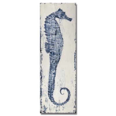 China Modern Hand Painted Wall Art Animal Oil Painting Seahorse Canvas Pictures For Home Decoration for sale