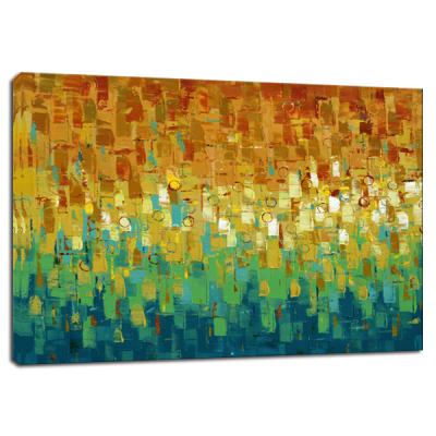 China Modern Abstract Modern Canvas Oil Painting Wall Decor Orange Green Designs for sale