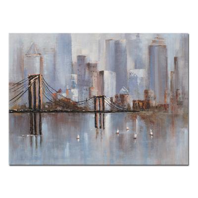 China Modern Handmade Modern Abstract Cityscape Canvas Paintings For New York for sale