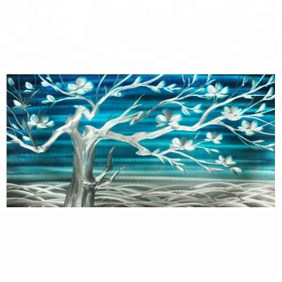 China Wholesale Modern World Fashion Home Wall Hanging Art Metal Tree Wall Art for sale