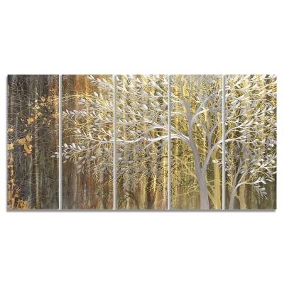 China China Metal Art Painting Gold Metal Tree Special Wall Art Modern Art For Outdoor for sale