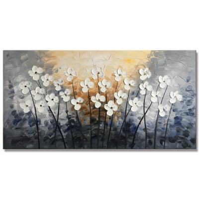 China White Orchid-Famous Oil Paintings 100% Hand Painted Canvas Flowers Blossom Oil Painting for sale