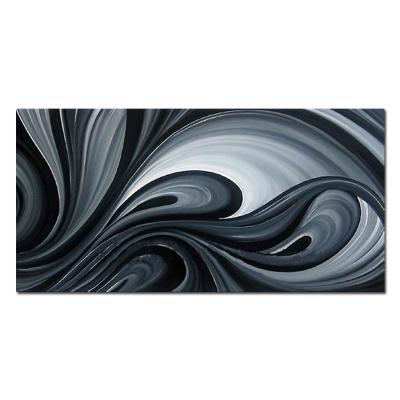 China Newest Modern Style Modern Abstract Oil Painting Black White For Home Decor for sale