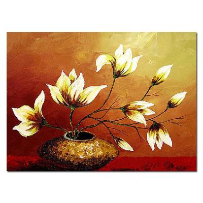 China Modern home decoration textured 3d flower vase oil painting for sale