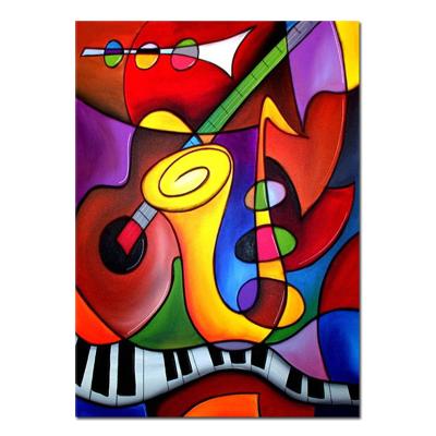 China Modern Pop Abstract Musical Instrument Decoration Oil Painting On Canvas for sale