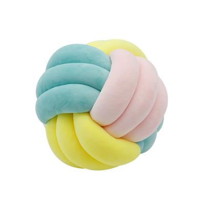 China Hot Selling Soft Plush Soft Sofa 35cm Colorful Anti-pilling Cushion Knot Decorative Knot Pillow Home Modern Colorful for sale