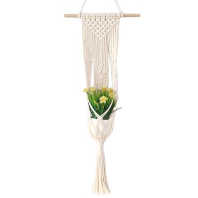 China Woven Garden Decor Macrame Wall Hanging, Handmade Boho Chic Bohemian Home Decor, Art Pattern Wall Decor Tassel Geometric with Stick for for sale