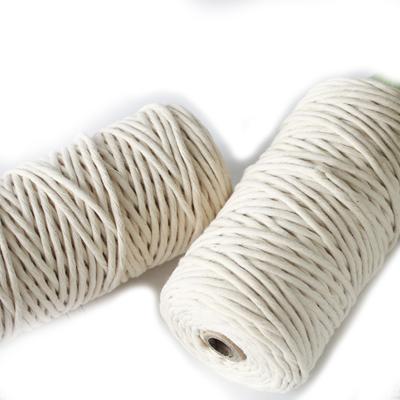 China 21s traditional 5mm 100 yards 200m single strand macrame ties macrame cotton rope natural white for sale