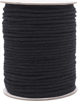 China DIY Handcraft 5mm Black Macrame Cotton Rope Cord - 3 Strand 110 Yards For Plant Hanger Craft Wall Hanging DIY Tapestry DIY Crafts for sale