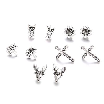 China FASHIONABLE Owl Elk Sun Tree Cross Five Piece Earrings and Studs Set for sale