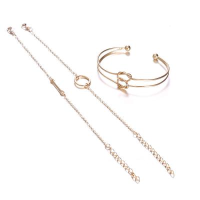 China Fashion Bohemian Korean Women's Double Knot Bracelet Set Bracelet for sale