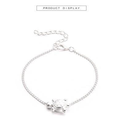 China Fashion wholesale custom-made sales, exquisite foot chain turtle anklet, European and American, simple Opp bag alloy silver plated for sale