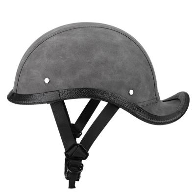 China Retro Motorbike RNG/116 Vintage Classic Open Face Helmet Mens Retro Moto Summer Scooter Riding Scooter Gray Leather Helmet ODM1/OEM for sale