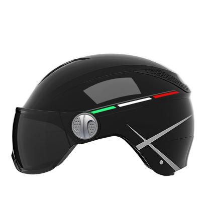 China Apex Black Classic BYB/590 ODM/OEM Retro Electric Scooter Helmet Full Face Unique Triple Solid Motorcycle Helmet With Sun Visor for sale