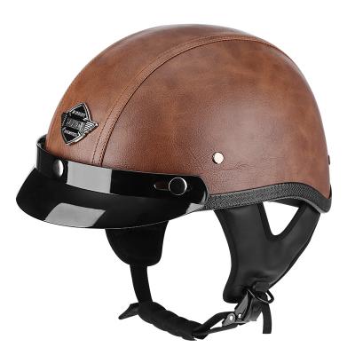 China Retro Motorcycle BYB/106 Lightweight Classic Bike Lightweight Dirt Leather Outdoor Helmet for sale