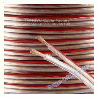 China Overhead Speaker Wire 2x1.5mm Pure Copper Transparent Speaker Cable for sale