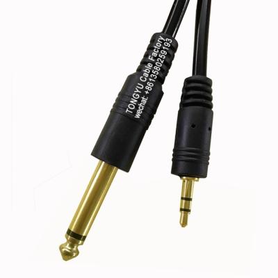 China DVD Player AV Cable 3.5MM STEREO PLUG 6.3 RCA MONO CABLE High Quality Audio Cable for sale