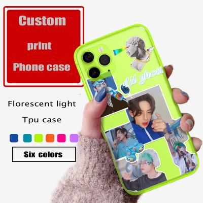 China Airpillow TPU anti-drop phone case custom transparent luxury fluorescent luxury shockproof cell phone case for sale