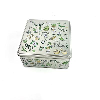 China Recycled Materials Custom Design Metal Square Tin Box Box For Gifts Packaging Custom Size Cookie Tin Box for sale