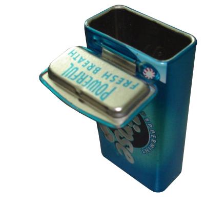 China Classic MINT Candy Tin Case Customize Tin Can With Hinge For MINT CANDY for sale