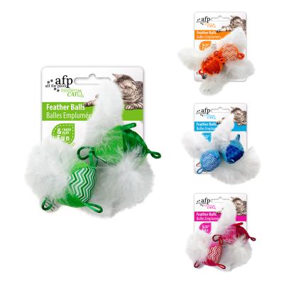 China All-For-Paws Stocked Plush Cat Feather Balls Cat Toys Modern Interactive With Healthy Chip for sale