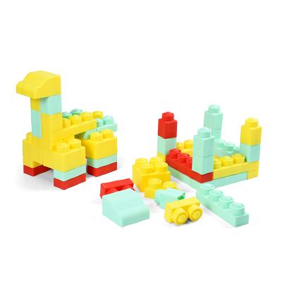 China Soft Silicone Building Blocks Funny Eco-friendly Material Baby Puzzle Children DIY Block Game Table For Children for sale