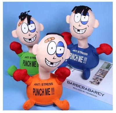 China Handmade Hot Seller Stress Screaming Anti Stress Angry Punch Me Funny Plush Doll Toy for sale