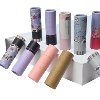 China Lipstick Tube Biodegradable Empty Paper Cosmetic Containers Recycled Cardboard Packaging Tube For Lip Balm for sale