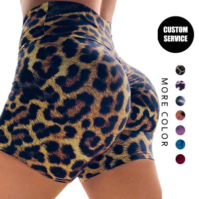 China Breathable Factory Print Booty Yoga Shorts Pants Custom High Waist Gym Wear Biker Shorts For Women for sale