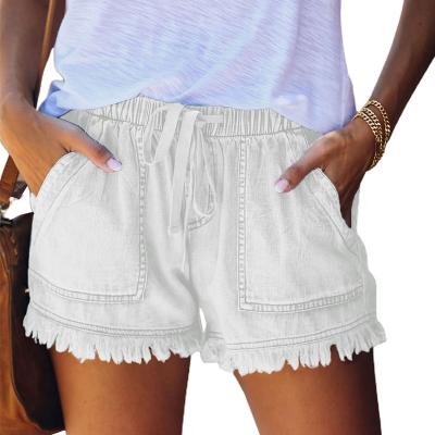 China 2022 Breathable The New Summer Jean Shorts Women Tassel Fringed Denim Pocketed Casual Fashion Shorts for sale