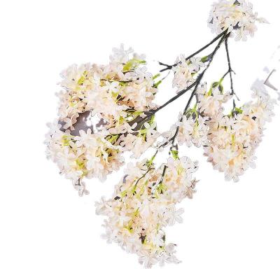 China Art Decor Cherry Blossom Artificial Flower Decoration Background Strip Artificial Flower For Wedding for sale