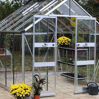 China Stable Structure Easily Assembled Aluminum Garden Glass Single Span Greenhouse Greenhouse Plant Flower for sale