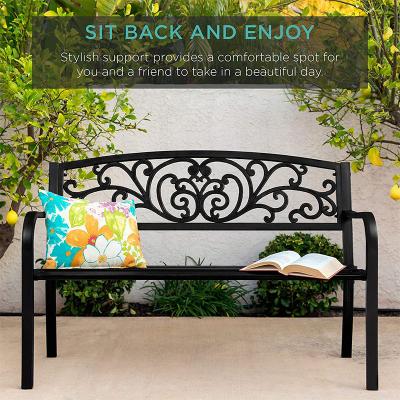 China HOUSE Durable High Quality Industrial Metal Garden Bench Double Seat Patio Lawn Antique Park Bench for sale