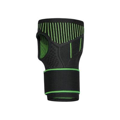 China Adjustable Elasticity Knitting Breathable High Elastic Logo Compression Palm Wrist Support Gym Wrist Support Brace for sale