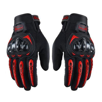 China Custom Breathable Protective Breathable Unisex Motorcycle Safety Touch Screen Full Finger Racing Gloves for sale