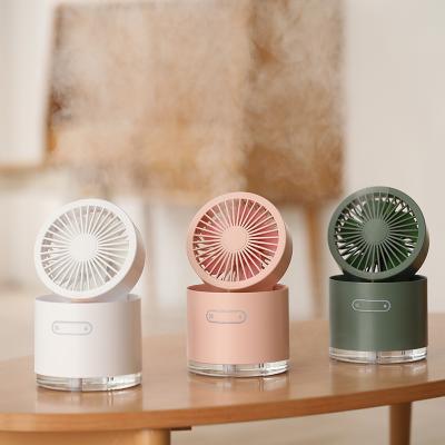 China 2021 Summer Folding Humidifier Fan Refilling Jet Cold Wind USB Rechargeable Portable Desk Fan for sale