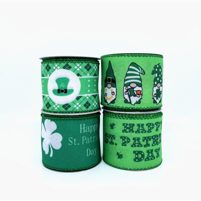 China High Tenacity Jacquard Excellence St. Patrick's Day Ribbon Holiday Ribbon 100% Polyester Material for sale