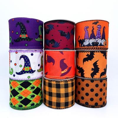 China Eco - Friendly / Custom Made Halloween Polyester Fiber Ribbon Printing Custom Pattern Ribbon For Halloween Party Decoration for sale