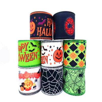 China Wholesale Holiday Halloween Ribbon Cartoon Printing Polyester Fiber Ribbon Decoration Eco-friendly New Product/Custom Made for sale