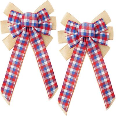 China In China Stock Wholesale Custom American National Day Ribbon Bow Cable Edge Hangs Independence Day Holiday Decoration Accessories for sale