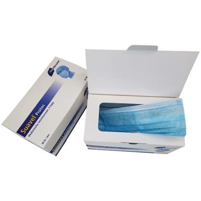 China Biodegradable Custom Printing Disposable Face Mask Package Box Surgical Facial Paper Box for sale