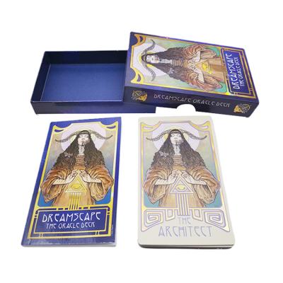 China Custom Recycable Printing Trade Playing Tarot Card Deck Black and Gold Foil Tarot Cards for sale