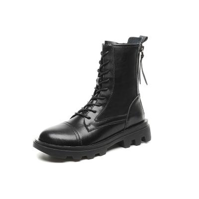 China 2021 Anti-skid New British Style Shorts Reject Shoes Inside High Leather Martin Boots Female Boots for sale