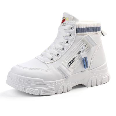 China 2021 Autumn Winter New Fashion Versatile Student High Waist Sports Plush Panel Walking Shoes Other High Top Sports Shoes Women Shoes for sale